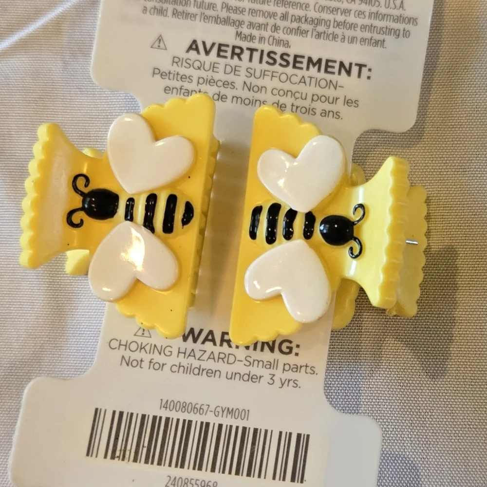 Gymboree Yellow and White Bee Hair Clips Bee Chic 2011 Collection